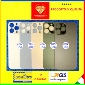 SCOCCA POSTERIORE BACK COVER VETRO+BIADESIVO IPHONE 13 PRO MAX BIG HOLE 💎 - Foto 1 di 6