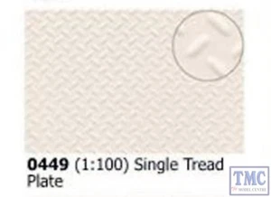 0449 Slaters Single Treadplate 1:100 scale 300mm x 174mm Plastikard - Picture 1 of 1