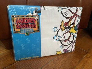Vintage Mickey & Friends At Home 'Tour de Mick' Single Standard Pillow Sham - Picture 1 of 5