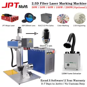 30W/60W/100W/200W JPT M7 Mopa Fiber Laser Marking Machine 2.5D Metal Engraving - Picture 1 of 19