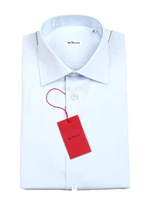 Camisa de vestir Kiton azul liso talla 43 IT / 17 EE. UU. nueva con etiquetas - Imagen 1 de 3