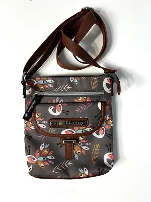 Lily Bloom Crossbody Handbag Multicolor Nylon Peacock Birds Pink LIned Purse Bag - Image 1 of 4