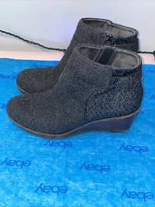 Botines Dr Scholls Mujer Tacón Cuña Noelle Talla 9.5M Tela Carbón Lana - Imagen 1 de 15