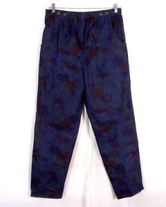 vtg 80s  Dark Blue Wash Floral High Waist Elastic Denim Jeans Mom 13/14