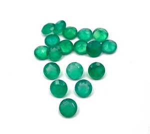 Lote de 18 piedras preciosas sueltas de ónix verde natural corte redondo 7 mm 19 CT - Imagen 1 de 5