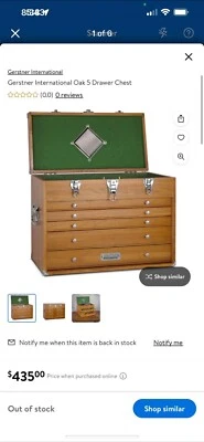 全新 GERSTNER 5 DRAWER HOBBY OAK WOOD CHEST / 如图所示有裂纹 — 第 1/4 张图片