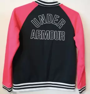 Under Armour Jacket Girls Youth Large Cold Gear Snap Button Pink Two-sided YLG - Picture 1 of 6