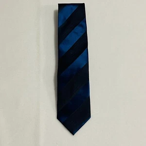 Ensign International Blue Black Striped Necktie Formal Business Tie Made in Aust - Picture 1 of 4