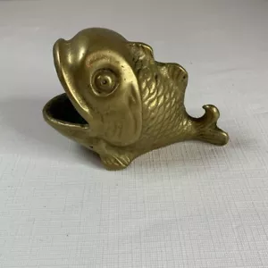 England Brassware Big Mouth Fish Pin Dish Ashtray Incense Burner 1950's Vintage - Picture 1 of 7
