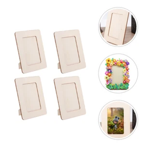 4 Pcs Clay Photo Frame Wooden Frames for Crafts DIY Picture Child - Picture 1 of 12