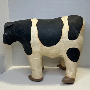 Kuh bemalt Leder Rindsleder Ausstellungsstück Volkskunst (?) Türstopper schwer - Bild 1 von 24