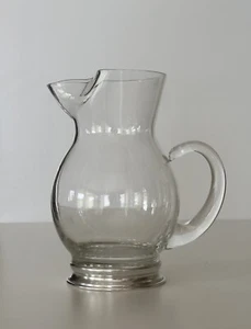 Vtg Wallace Sterling Silver Base Clear Glass Martini Cocktail Pitcher Jug 6" - Picture 1 of 7