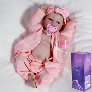 Washable Reborn Baby Dolls Realistic Full Body Vinyl Silicone Newborn Girl Doll - Picture 1 of 8