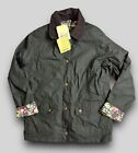 Barbour Abrosa Wax Jacket Girls XL Age 12/13 Olive 