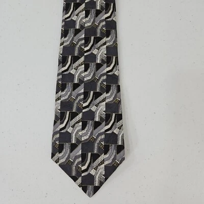 Corbata para hombre Zylos George Machado clásica multicolor negra gris 57" EE. UU. 100 % seda Foto 1 de 4