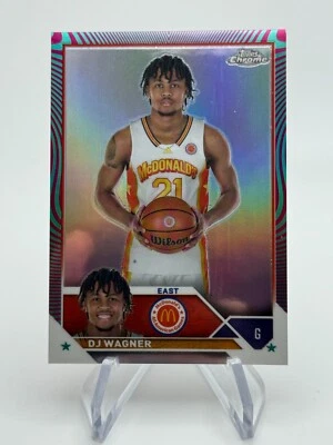 2023 Topps Chrome McDonald's DJ WAGNER Aqua Fuschia Swirl /175 #59 - Image 1 of 2