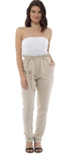 Trousers For Women Linen CityComfort Holiday Elasticated Waist Size 10UK - Picture 1 of 5