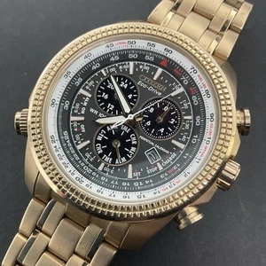 Men’s Citizen Eco-Drive Perpetual Calendar Watch Rose Gold Tone 7" NEW Battery - Picture 1 of 11