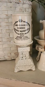 Dundee Marmalade Stoneware Crock/wht Stand England Antique Farmhouse Country - Picture 1 of 8