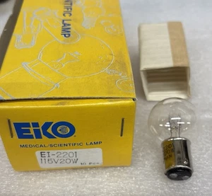 EI-2201 Eiko Mikroskop Birne 115V 20W G9,5 Doppelkontakt Bajonettsockel *NEU - Bild 1 von 7