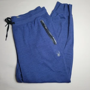 Pantalones de chándal SPYDER Active para hombre talla XXL azul jaspeado bolsillos con cremallera pierna cónica Pro W8 - Imagen 1 de 12