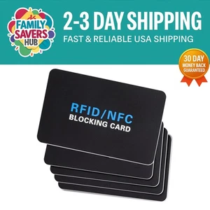 RFID Blocking Card – NFC Contactless Credit Debit Card Protector (5 Pack) - Picture 1 of 9