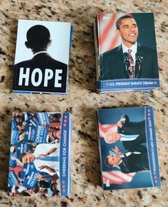 Juego parcial Topps Barack Obama 2008 con tarjetas de bonificación y pegatinas lote de tarjetas coleccionables - Imagen 1 de 3