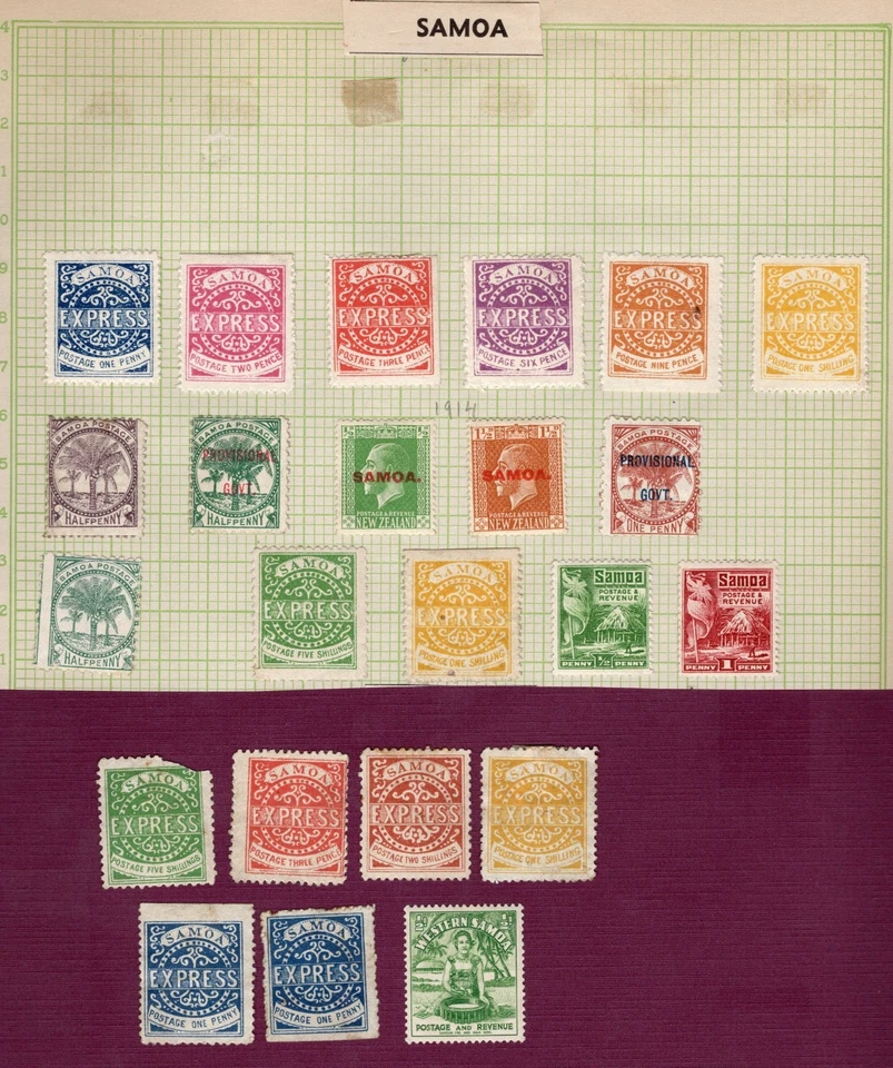 Коллекция ранних марок Самоа, новые и бывшие в употреблении, см. описание - Изображение 1 из 1