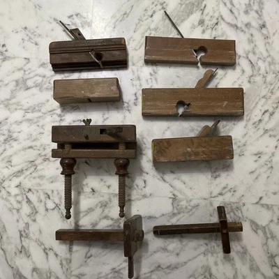 Ensemble De Huit Rabot Ancien - Photo 1/4