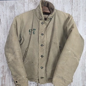 Vintage USS Beatty Destroyer DD 756 Deck Jacket 1945 WW2 Wool Lining Thrashed  - Bild 1 von 23