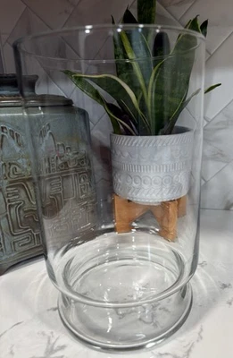 Florero de vidrio transparente para decoración del hogar 10,25" de alto Foto 1 de 2