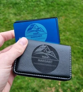 Visitenkartenetui leder Mit Aluminium Visitenkarten 0.2mm Gravierte - Bild 1 von 9