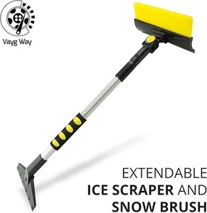 VaygWay Windshield Ice Scraper Snow Brush Extendable 23’’-35" 2 n 1 Compact - Picture 1 of 5