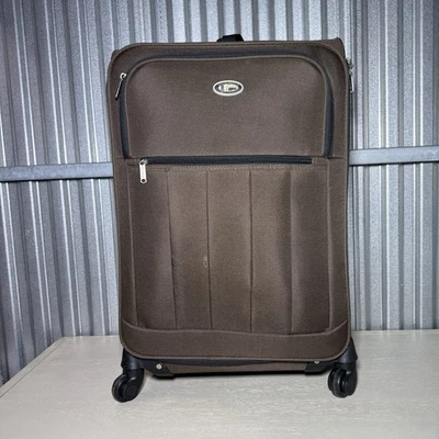 Maleta de lona marrón Hércules 25 x 10 x 18 pulgadas ruedas giratorias viaje Foto 1 de 4