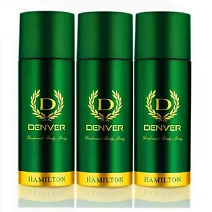 DENVER Hamilton Deodorant Body Spray Long Lasting Unisex Deo Fragrance Pack Of 3 - Picture 1 of 6