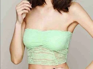 Free People Womens Cropped Lace Tube Bandeau Bra Size X-Small - Picture 1 of 3
