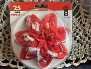 Abbellimento Fiore Seta Poinsettias Hot Off The Press 25 Pezzi HOTP 4444 TX - Foto 1 di 3