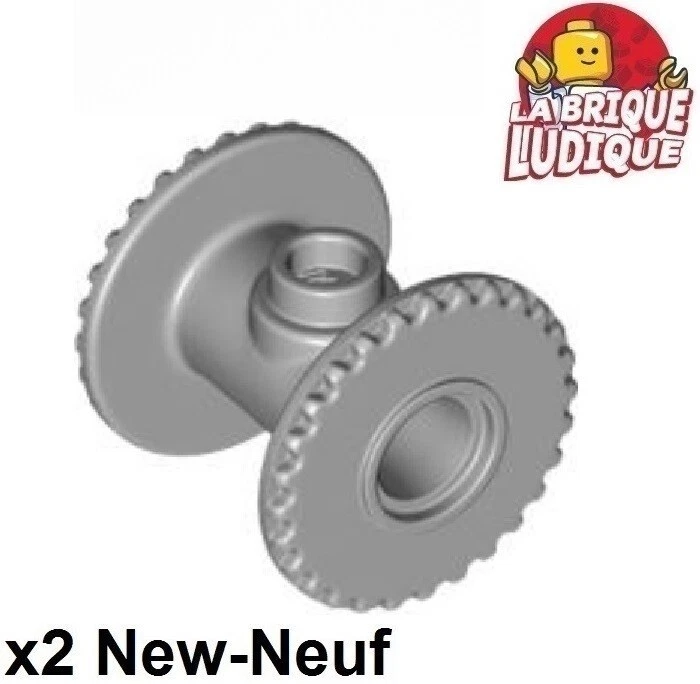 LEGO 2x String Reel 2x2x2 Halterung Kabeltrommel Abroller Seil Drum Stud Grau - Bild 1 von 1