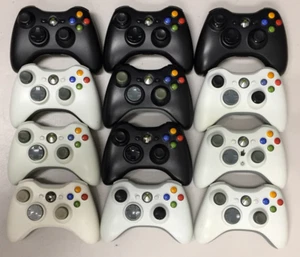 1st Party 12 DEFEKTE Teile Reparatur Original-Zubehör-Hersteller Xbox 360 Wireless Controller SCHWARZ Weiß - Bild 1 von 2