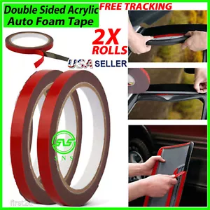 2X Auto Tape Acrylic Foam Double Sided Back Car Mounting Adhesive 3m x10mm 10ft - Picture 1 of 24