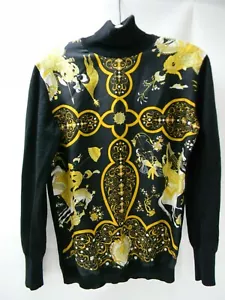 Vintage Hermes Paris Print Silk Sweater Size 42 - Picture 1 of 7