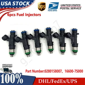6pcs Fuel Injectors 16600-7S000 For 2005-19 Pathfinder Xterra 4.0L V6 0280158007 - Picture 1 of 7