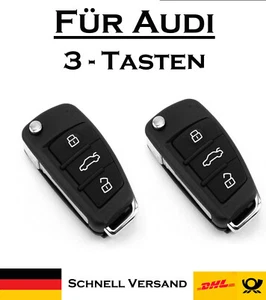 2x Klappschlüssel Gehäuse für Audi - Ersatz 3 Tasten PKW Fernbedienung KS17 - Bild 1 von 6