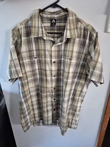 Macpac Mens Buttons Up Shirt Size Large Graph Check Short Sleeve Collared - Picture 1 of 5