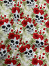 Skulls & Roses 100% Coton Popeline Imprimé Robe Craft Fabricpar demi-mètre