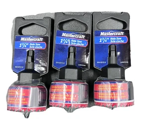 Sierra perforadora bimetálica MasterCraft con mandril y broca piloto, 1-3/4", paquete de 3 - NUEVA - Imagen 1 de 4
