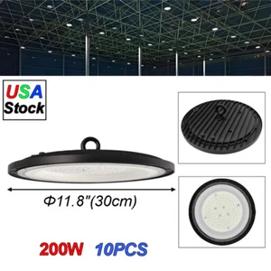10 Pack 200W Industrial Commercial Warehouse Led Light Fixture 6500K Cold White - Picture 1 of 10