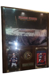 Patriots Foxboro Stadium Last Game 12x15 Wood Plaque  8x10 w/ Brady & Brown card - Picture 1 of 9