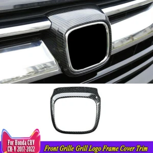 Carbon Fiber Front Grille Grill Logo Frame Cover Trim For Honda CRV 2019-2022 - Picture 1 of 8