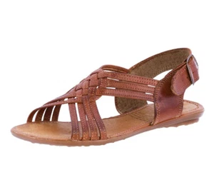 Sandalias de gladiador mexicana de cuero real de coñac con hebilla #238 - Imagen 1 de 5